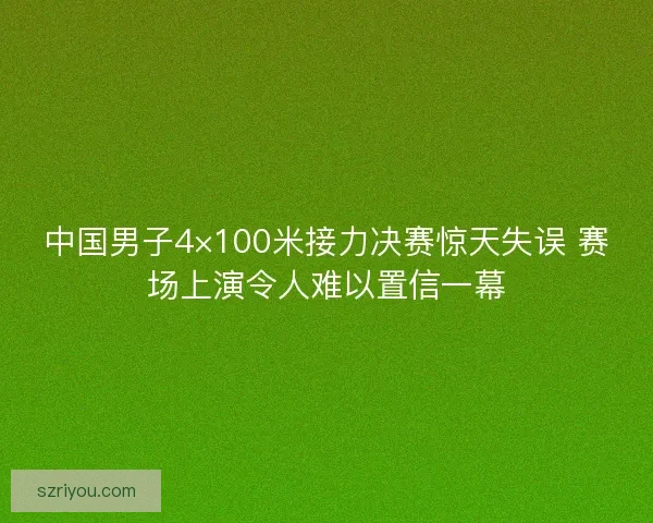 中国男子4×100米接力决赛惊天失误 赛场上演令人难以置信一幕